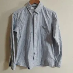 【オリヒカ】ライトブルー ストライプ 長袖シャツ