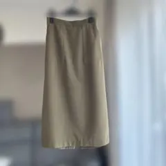 ナノユニバース　カーキ色 ロングタイトスカート