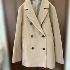 ユニクロ　UNIQLO ウールブレンド　ライトブラウン　キャメル　ピーコート　M