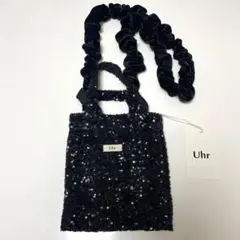 【タグ付き新品、レア商品】♡Uhr スパンコールブラック　ショルダーバッグ♡