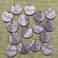 130✰︎英字 3cm丸 本革タグ