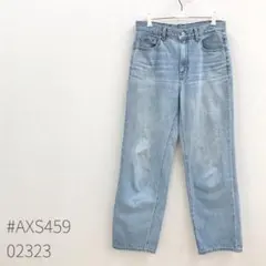 GU ハイライズストレートジーンズ ブルー L レディース