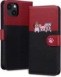 iphone13ケース　手帳型　犬柄　シンプルスマホケース　iphoneケース