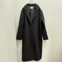 【GLACIER】グラシエ ブラック チェスターコート ウール混紡