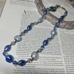北一硝子ブルーグラデーションネックレスです。お下げしました