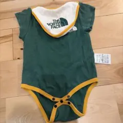 ノースフェイス　80 半袖ロンパース　緑　スタイ付き