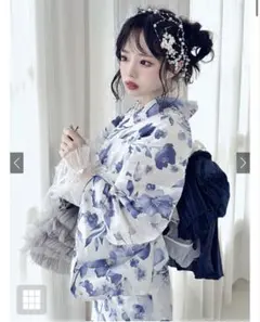 浴衣 夢工房 ぼかし 菖蒲 裄長 裄70.5 身丈161.5 - メルカリ