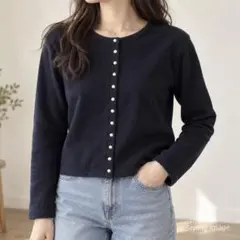 agnes b. homme ヴィンテージ プレッションカーディガン 裏起毛黒