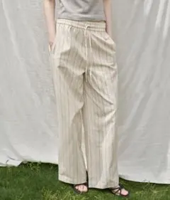 GIUNON パイピングポケットストライプパンツ アイボリー　0サイズ