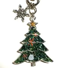 シマエナガ レジン チャーム ✱ Xmasツリー シルバー③