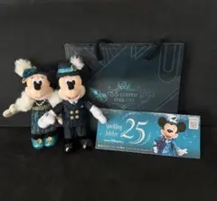 ディズニーシー 25周年 ジュビリーガラ ミッキー＆ミニーぬいぐるみバッジ