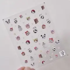 No.1857　3D立体　帽子をかぶる猫　ネイルシール