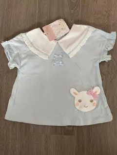 新品未使用　クーラクール水色ウサギ刺繍Tシャツ 80サイズ
