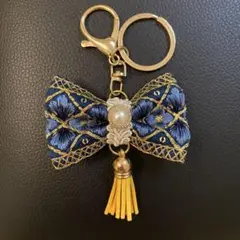 インド刺繍リボン　キーホルダーNo.15