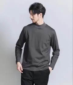 【B &YUA】クリアガスコットンモックネックカットソー