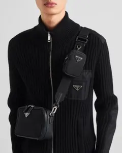 【超美品】プラダ　PRADA ナイロン×サフィアーノレザー　ショルダーバッグ