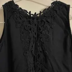 レース ブラック ノースリーブ タンクトップ 黒　n'Or サイズ1