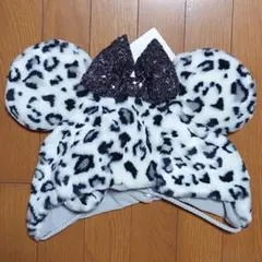 ヒョウ柄 ファンキャップ ディズニーリゾート ミニー 白 ホワイト レオパード柄
