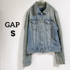 GAP 【S】デニムジャケット ヴィンテージ加工 Gジャン ストレッチ