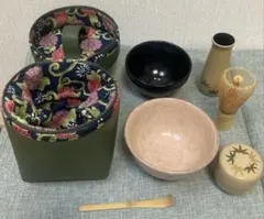 柴橋茶道具店　茶々悠々　Teaセットバッグ　“cha茶“ 【グリーン/カーキ】