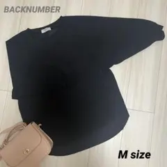 BACK NUMBER ワッフルカットソー 五分袖 ブラック 黒 ゆったり