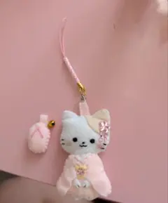 着物猫 フェルトマスコットキーホルダー