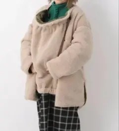 美品LEPSIM【レプママコート】マタニティ／リバーシブルボアダッカー付きコート