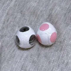 【正規品】スーパマリオ めじるしアクセサリー ヨッシー　 ピンク・黒 2個セット