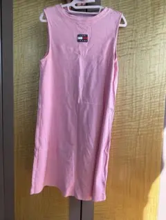TOMMY JEANS ピンク ノースリーブワンピース S