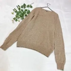 UNIQLO　長袖ニットセーター　ベージュ　Ｌ　ウール100％