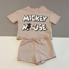 H&M ミッキー セットアップ 半袖 Tシャツ ショートパンツ ベージュ ベビー