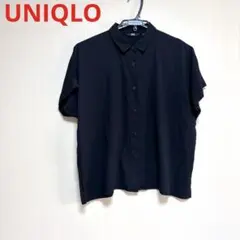 UNIQLO ユニクロ　レーヨンブラウス半袖　Mサイズ 黒