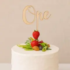 ケーキトッパー 木製 1歳 記念日 誕生日 写真映え バースデーケーキ 撮影