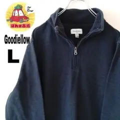 USA古着 Goodiellow ハーフジップスウェット　L ブラック