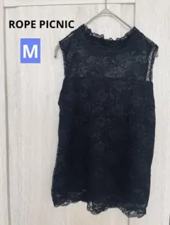 ROPE PICNlCブラックレースノースリーブチュニック 38（M）