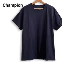 チャンピオン 半袖Tシャツ 無地 ネイビー ロゴ シンプル