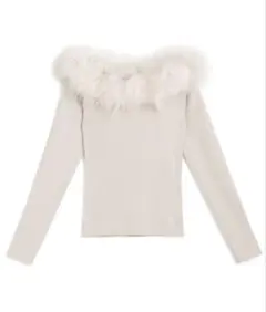 三上悠亜　ファーオフショルダーニットトップス[an1271]