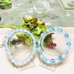青と白の天然石ブレス セット