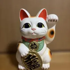 限定値引✨特別製作》ドル$招き猫 6号 青目　ドル持ち・常滑焼 9/17迄限定値引✨特別製作》ドル$招き猫 6号 青目 ドル持ち・常滑焼