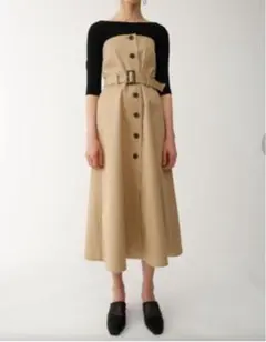 MOUSSY ビスチェワンピース トレンチ風 ベージュ マウジー Aライン Mのサムネイル