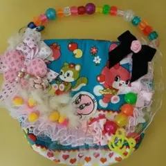 ハンドメイド　昭和レトロ　ポップなポーチバック