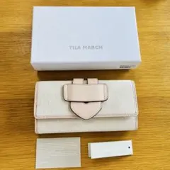 TILA MARCH 正規品 レザー キャンバス ピンク 長財布 ティラ マーチのサムネイル