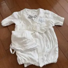 ホワイト セレモニーベビードレス　 帽子付き