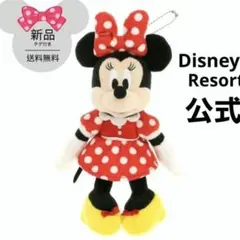 新品タグ付き　ミニーちゃんぬいぐるみキーホルダー　バッジ　ノーマル　ミニーの日