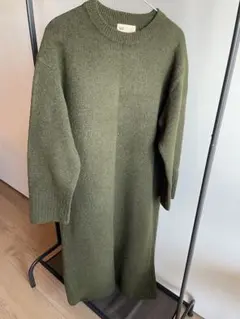 NANO universe ニットロングワンピース オリーブ