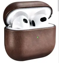 未使用品　AirPods 3 用 ブラウンレザーケース ストラップ付き