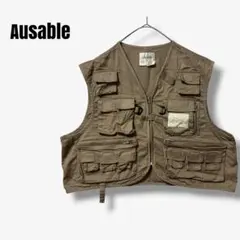 y102426 Ausable フィッシングベスト 多ポケット 短丈　ベージュ