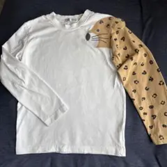 袖ヒョウ耳はみ出し長袖Ｔシャツ　130