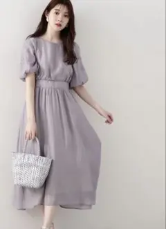 プロポーションボディドレッシング 刺繍袖 ワンピース M ダスティーブルー⁑