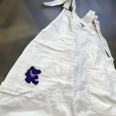 BIGJOHNヴィンテージオーバーオールグレイトフルデッド刺繍白アンティーク古着のサムネイル